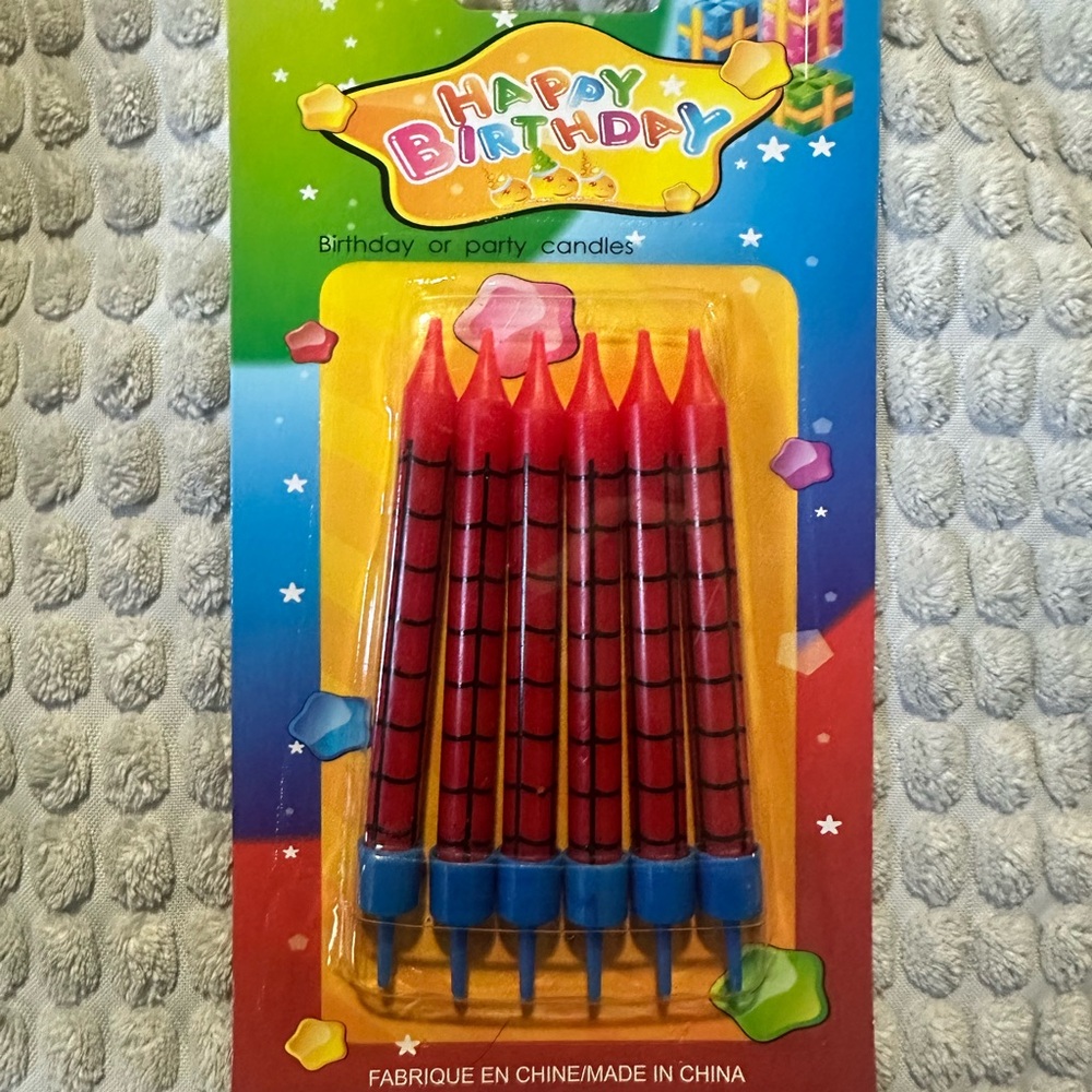 Happy Birthday Red and Blue Party Candles